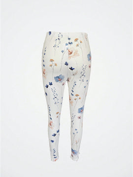 Ropa de mujer para el verano, pantalones delgados casuales con diseno de flores