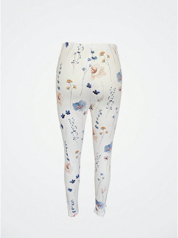 Ropa de mujer para el verano, pantalones delgados casuales con diseno de flores