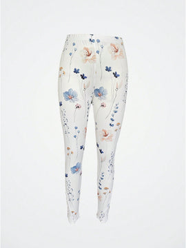 Ropa de mujer para el verano, pantalones delgados casuales con diseno de flores