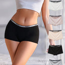Underwear&Sleepwear Basics Conjunto de 5 piezas de ropa interior cuadrada casual y deportiva para mujer, con estampado de letras