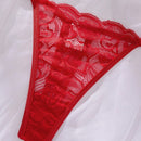 Conjunto de ropa interior para mujer con encaje y huecos, 2 piezas con soporte
