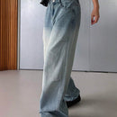 DAZY Pantalones Jeans anchos de pierna ancha para mujer con bolsillos, ajuste informal, para uso diario