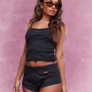 MISSGUIDED Top corto transparente de manga larga
