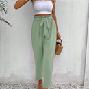 Frenchy pantalones regulares simples y lisos para mujeres para la vida diaria con cinturon