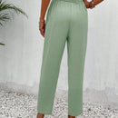 Frenchy pantalones regulares simples y lisos para mujeres para la vida diaria con cinturon