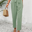 Frenchy pantalones regulares simples y lisos para mujeres para la vida diaria con cinturon