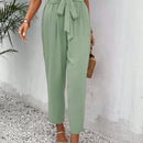 Frenchy pantalones regulares simples y lisos para mujeres para la vida diaria con cinturon
