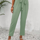 Frenchy pantalones regulares simples y lisos para mujeres para la vida diaria con cinturon