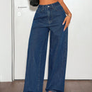 ICON Jeans de pierna recta y ajuste holgado para mujer en un estilo de moda callejera en azul sexy