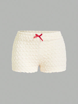 ICON Pantalones cortos de baja altura para mujer con decoracion de arco