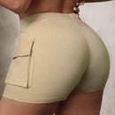 Slayr Pantalones cortos de carga con bolsillo de organo elastico y ajuste estrecho