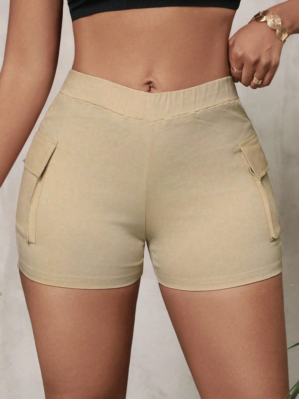 Slayr Pantalones cortos de carga con bolsillo de organo elastico y ajuste estrecho