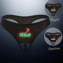 Tanga sexy con patron de impresion luminosa para mujer, con entrepierna abierta, estilo delgado