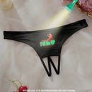 Tanga sexy con patron de impresion luminosa para mujer, con entrepierna abierta, estilo delgado
