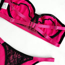 Conjunto de Brasier sin tirantes y ropa interior para mujer con encaje empalmado