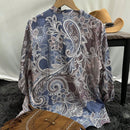 Camisa de manga 3/4 de estilo occidental estampada para mujer, ideal para el verano