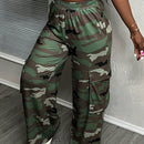 Slayr pantalones casuales de trabajo de estilo ancho con bolsillos y estampado floral gris para mujeres-c