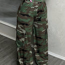Slayr pantalones casuales de trabajo de estilo ancho con bolsillos y estampado floral gris para mujeres-c
