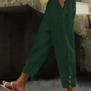 Lune pantalones largos simples de uso diario de unicolor para mujeres