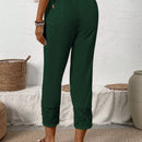 Lune pantalones largos simples de uso diario de unicolor para mujeres