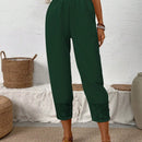 Lune pantalones largos simples de uso diario de unicolor para mujeres