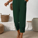 Lune pantalones largos simples de uso diario de unicolor para mujeres
