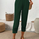 Lune pantalones largos simples de uso diario de unicolor para mujeres