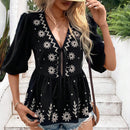 Camisa sencilla y casual para uso diario de mujer con estampado aleatorio