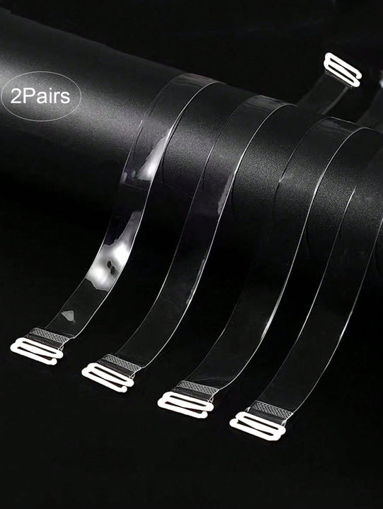 2 pares de tirantes de sosten transparentes, correa trasera invisible, tirantes antideslizantes para lenceria