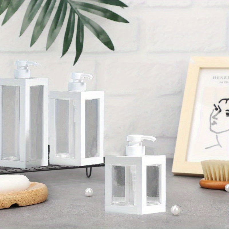 2-Pack Botellas de jabón recargables de plástico rectangular, gran capacidad, sin fragancia, solo para lavado de manos - Ideal para jabón líquido y loción