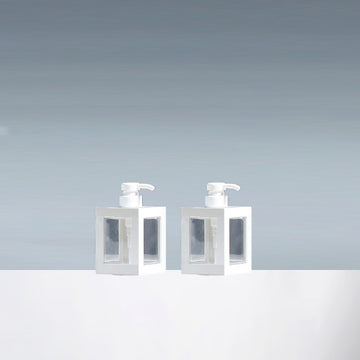 2-Pack Botellas de jabón recargables de plástico rectangular, gran capacidad, sin fragancia, solo para lavado de manos - Ideal para jabón líquido y loción