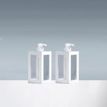 2-Pack Botellas de jabón recargables de plástico rectangular, gran capacidad, sin fragancia, solo para lavado de manos - Ideal para jabón líquido y loción