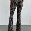 Tall pantalones acampanados con estampado de leopardo