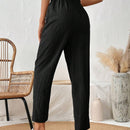 LUNE Pantalones solidos con corte conico para mujer, ideales para vacaciones y tiempo libre