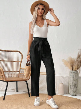 LUNE Pantalones solidos con corte conico para mujer, ideales para vacaciones y tiempo libre
