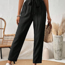 LUNE Pantalones solidos con corte conico para mujer, ideales para vacaciones y tiempo libre