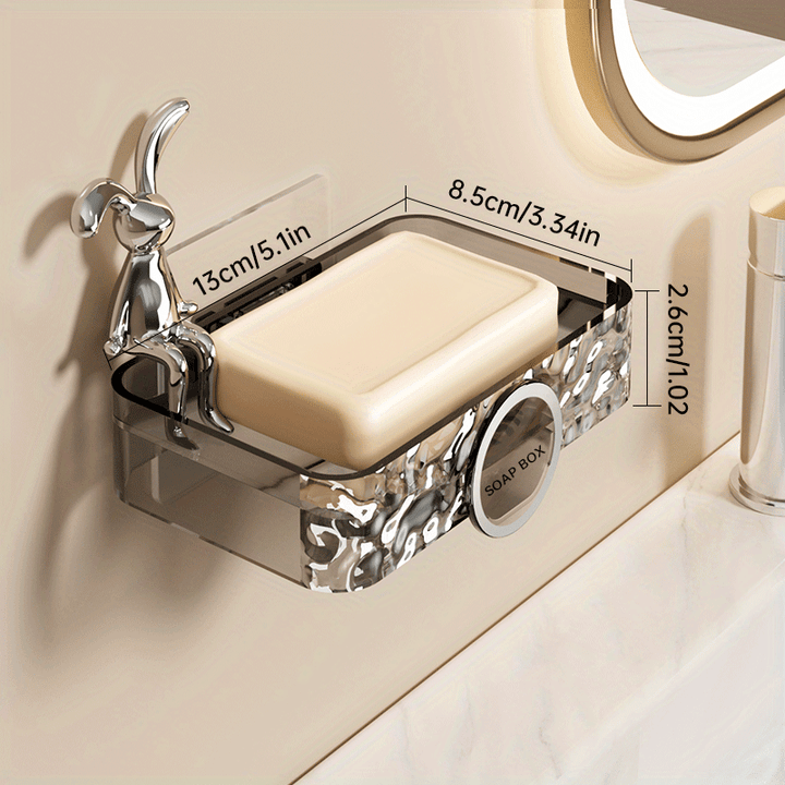 Soporte de Jabón de Pared Sin Taladrar, Artefacto de Jabón de Baño de Alta Gama para el Hogar