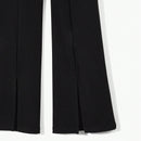 MOTF STUDIO Pantalones solidos de pierna acampanada con bolsillos inclinados y dobladillo dividido