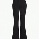 MOTF STUDIO Pantalones solidos de pierna acampanada con bolsillos inclinados y dobladillo dividido