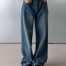 DAZY Pantalones Jeans informales de pierna ancha y ajuste holgado para mujer con bolsillos