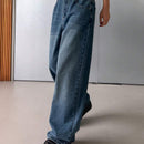 DAZY Pantalones Jeans informales de pierna ancha y ajuste holgado para mujer con bolsillos