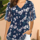 Blusas y tops de mujer de 3/4 manga para negocios, elegantes, camisas casuales de doble capa de malla para tunica