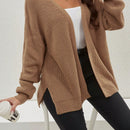 Cardigan holgado casual con abertura lateral y mangas tipo dolman, para primavera/otono