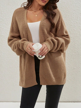 Cardigan holgado casual con abertura lateral y mangas tipo dolman, para primavera/otono