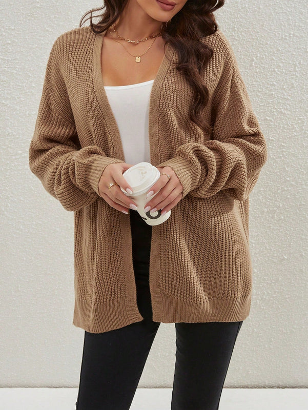 Cardigan holgado casual con abertura lateral y mangas tipo dolman, para primavera/otono