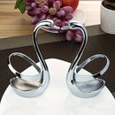 Porta cubiertos con estilo en forma de cisne, hecho de acero inoxidable, viene con un juego de tenedores de cortesía - Perfecto para catering y servicio de alimentos.