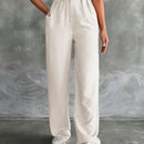 Pantalones altos de pierna ancha con pliegues