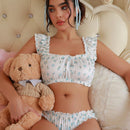 Conjunto de sosten impreso inalambrico para damas de 2 piezas