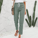 Pantalones largos conicos a rayas para vacaciones/ocio de mujeres