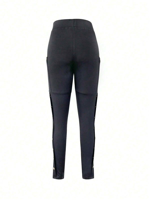 Pantalones para uso diario simples de unicolor para mujeres